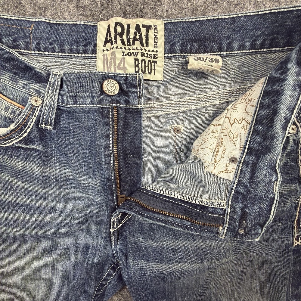 Ariat Jeans Mens 35x36 Blue M4 Coltrane Durango Low Rise Relaxed Bootcut Western - Picture 9 of 10